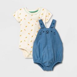 Photo 1 of Baby Chambray Bunny Top & Bottom Set - Cat & Jack™ Dark Off-White
SIZE 6-9M