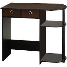 Photo 1 of Furinno Go Green Home Laptop Notebook Computer Desk/Table with 2 Drawer Bins, Espresso/Black/Brown
