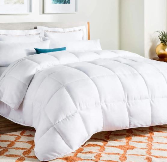 Photo 1 of ***Size: King*** Linenspa Comforter Duvet Insert Queen White Down Alternative All Season Microfiber-Queen Size - Box Stitched
