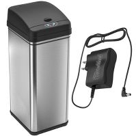 Photo 1 of iTouchless Sensor Kitchen Trash Can with AC Adapter and AbsorbX Odor Filter 13 Gallon Silver Stainless Steel
