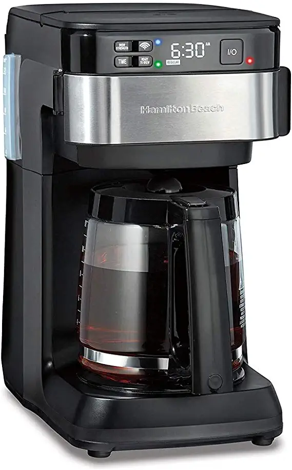 Photo 1 of Hamilton Beach Works with Alexa Smart Coffee Maker, Programmable, 12 Cup Capacity, Black and Stainless Steel (49350) – A Certified for Humans Device
