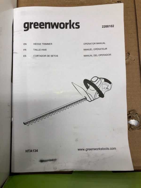 Photo 2 of Greenworks 4 Amp 22" Corded Electric Hedge Trimmer
