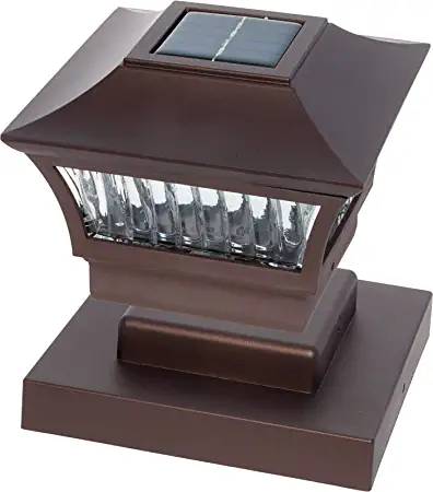 Photo 1 of GreenLighting - Solar Post Lights - Solar Deck Post Top LED Lights - Solar Fence Post Lights - Solar LED Post Cap Light for 4X4 Wood, 6X6 PVC - (#6 Sleek, 12 Pack, Bronze Aluminum)
