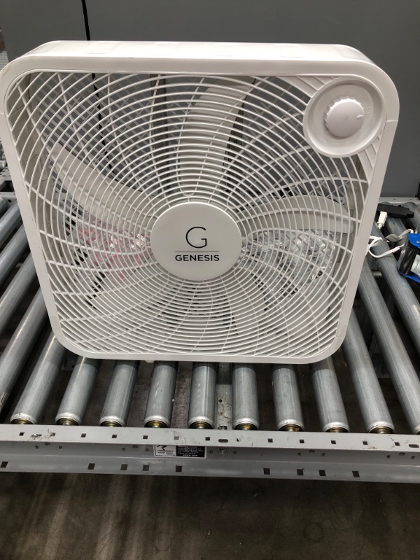 Photo 2 of Genesis 20" Box Fan, 3 Settings, Max Cooling Technology, Carry Handle, White (G20BOX-WHT)
