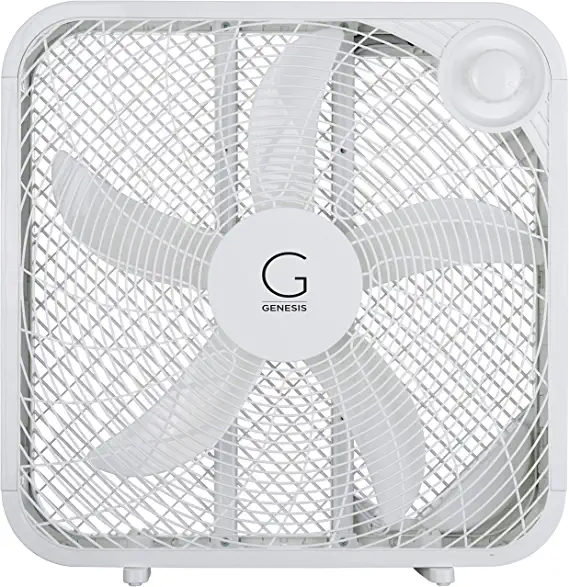 Photo 1 of Genesis 20" Box Fan, 3 Settings, Max Cooling Technology, Carry Handle, White (G20BOX-WHT)
