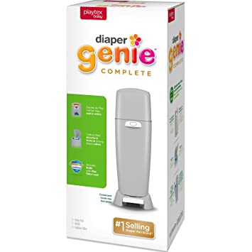 Photo 1 of Diaper Genie Complete Pail (Grey) | Odor-Controlling Baby Diaper Disposal System | Includes Diaper Pail & 1 Refill Bag
