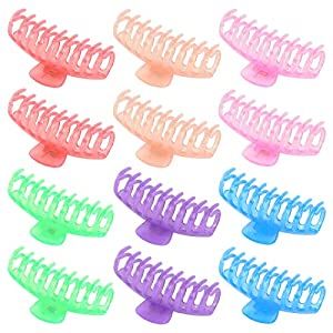 Photo 1 of 2-PACK Big Hair Clips for Women Large Claw Clips for Thick Thin Hair Jumbo Hair Claw Clips, 4.33'' Nonslip Strong Hold 12 Candy Jelly Colors Hair Clips (6 Colors, 12 Pcs)
