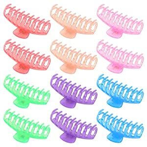 Photo 1 of 2 PACK  *Big Hair Clips for Women Large Claw Clips for Thick Thin Hair Jumbo Hair Claw Clips, 4.33'' Nonslip Strong Hold 12 Candy Jelly Colors Hair Clips (6 Colors, 12 Pcs)
