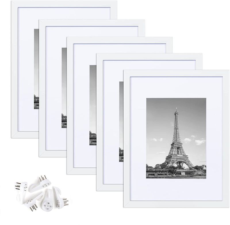 Photo 1 of 2- UPSIMPLES 9X12 PICTURE FRAME SET OF 2,DISPLAY PICTURES 6X8 WITH MAT OR 9X12 WITHOUT MAT,WALL GALLERY PHOTO FRAMES,WHITE