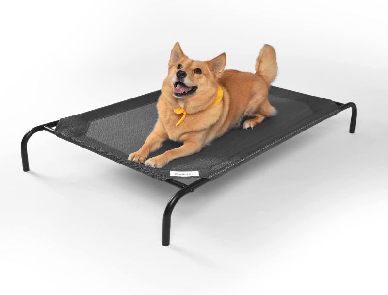 Photo 1 of Coolaroo The Original Cooling Elevated Pet Bed, Raised Breathable Washable Indoor and Outdoor Pet Cot, Large, Gunmetal