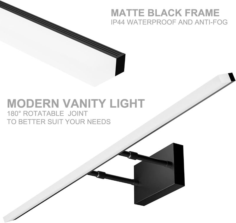 Photo 1 of  40 inch Modern LED Vanity Lights Adjustable Bathroom Light Fixtures Over Mirror BLACK Vanity Lighting