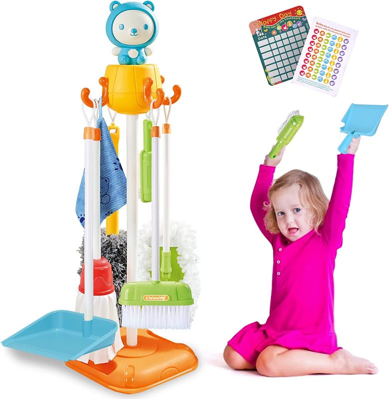 Photo 1 of 
MaxTronic Kids Cleaning Set,Bear Toys for Boys & Girls Age 3 to 6 Years Old Birthday Gift Pretend Kids Broom,Brush, Mop, Dustpan, Duster, Glass Cleaner