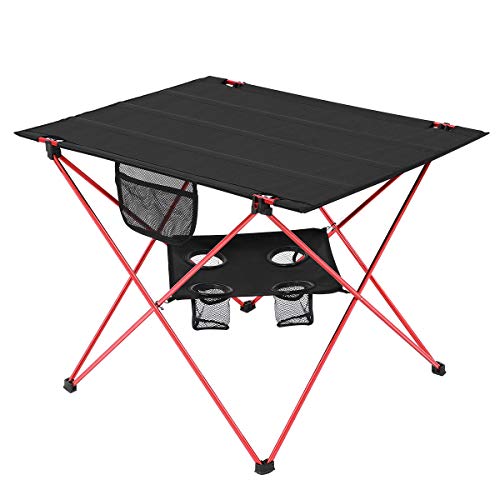 Photo 1 of 2 Tier Portable Lightweight Camp Table with Carrying Bag
