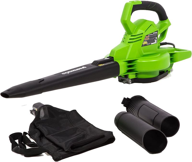 Photo 1 of ***NO RETURN, NO REFUND***Greenworks 12 Amp Corded 2-Speed Leaf Blower/Vacuum, 270MPH-400CFM, BLV12B00