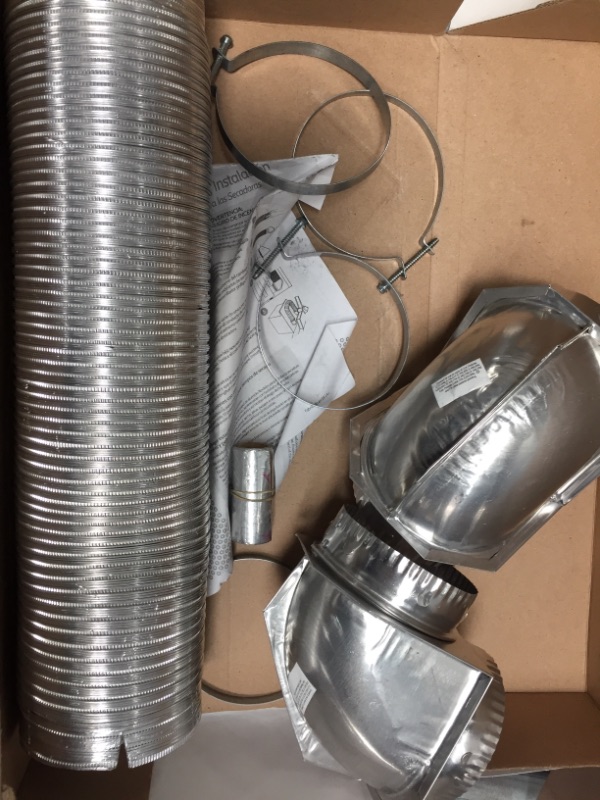 Photo 1 of Smart Choice 8-Foot Semi-Rigid Dryer Vent Kit for Conntection, 2 Elbows, 4 Clamps, and Foil Tape