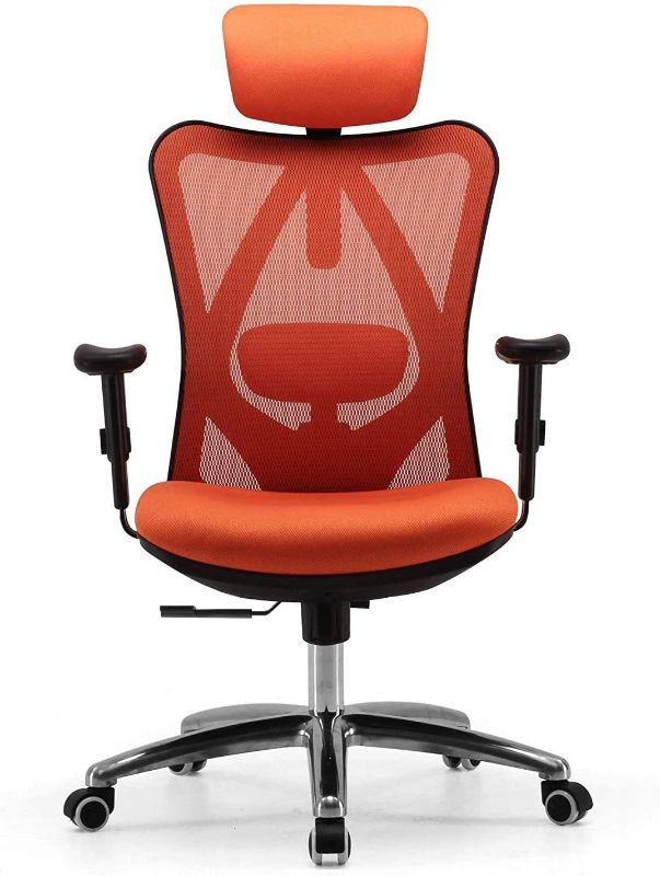 Photo 1 of (Incomplete - Parts Only) SIHOO Ergonomic Office Chair, Orange

