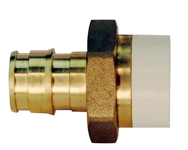 Photo 1 of 10 pack: 1/2 in. Brass PEX-A Barb x 1/2 in. CPVC Straight Adapter