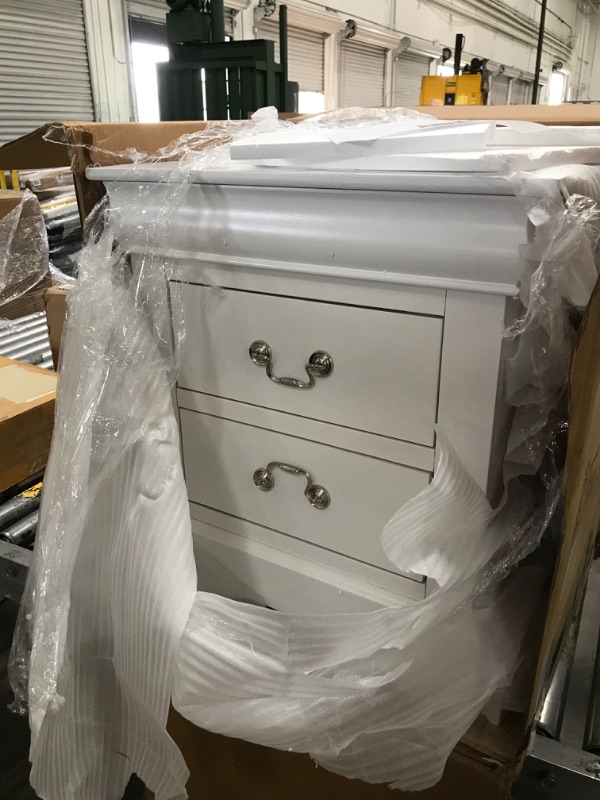 Photo 2 of ACME Furniture Louis Philippe III 24503 Nightstand, White. damaged top see pictures
