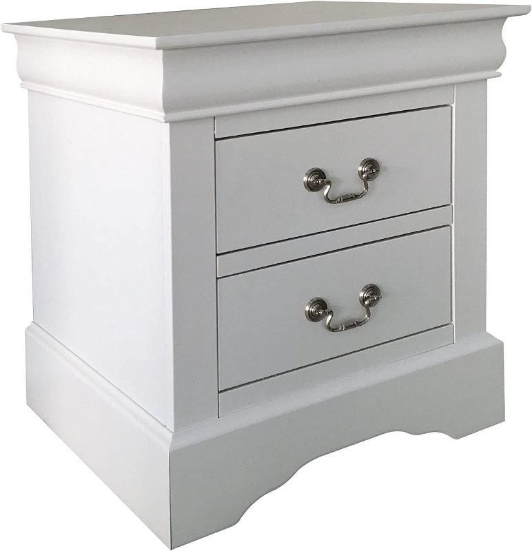 Photo 1 of ACME Furniture Louis Philippe III 24503 Nightstand, White. damaged top see pictures
