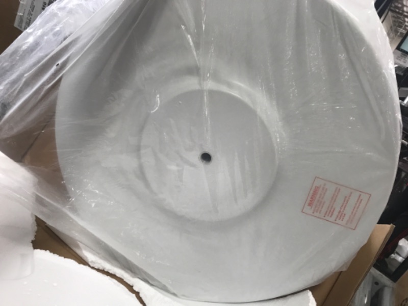 Photo 1 of California Umbrella 50 lbs. Round Concrete Weighted Powdercoated Steel Umbrella Base, White Frame
