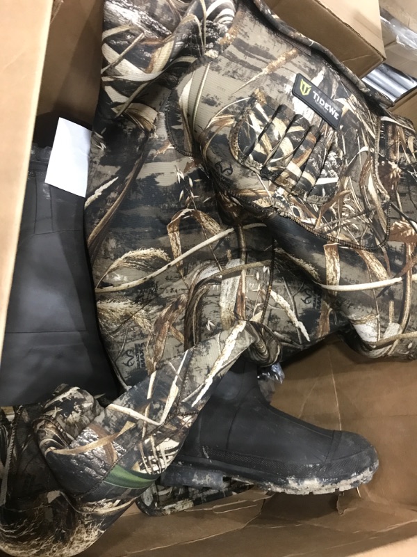 Photo 2 of TIDEWE Chest Waders, Hunting Waders for Men Realtree MAX5 Camo, Waterproof Cleated Neoprene Bootfoot Wader- size 10 