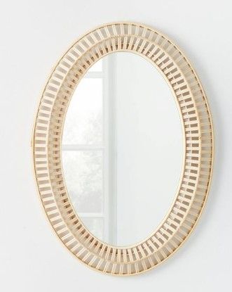 Photo 1 of 20" x 28" Light Woven Oval Mirror - Threshold™ designed with Studio McGee

