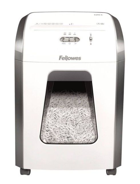 Photo 1 of Fellowes Powershred 12-Sheet Cross-Cut Paper Shredder - White

