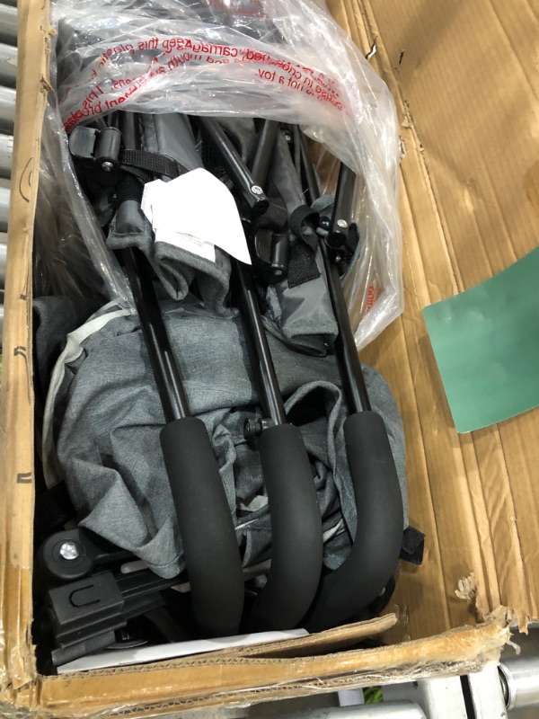 Photo 2 of Dream On Me Volgo Twin Umbrella Stroller in Dark and Light Grey
