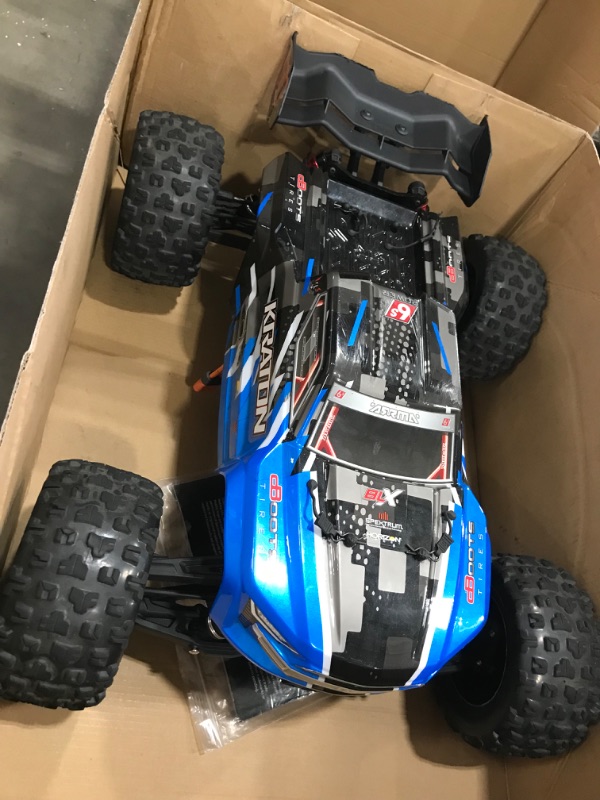 Photo 6 of ***PARTS ONLY*** ARRMA 1/8 KRATON 6S V5 4WD BLX Speed Monster RC Truck with Spektrum Firma RTR (Transmitter and Receiver Included Batteries and Charger Required) Blu
**NO BATTERIES INCLUDED,WAS NOT TESTED**