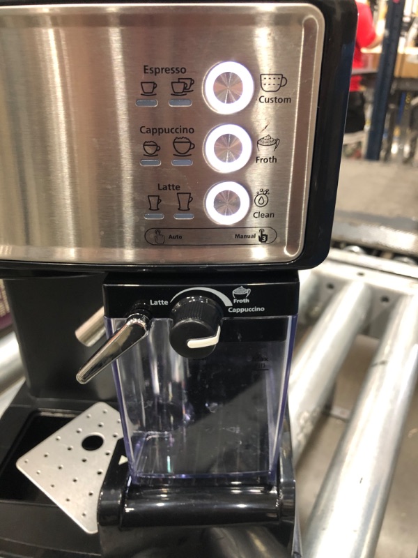 Photo 1 of Mr. Coffee Espresso and Cappuccino Machine, Programmable Coffee Maker with Automatic Milk Frother and 15-Bar Pump, Stainless Steel
