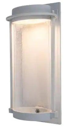 Photo 1 of LUTEC Coastal Newport White Outdoor Integrated LED Wall Lantern Sconce