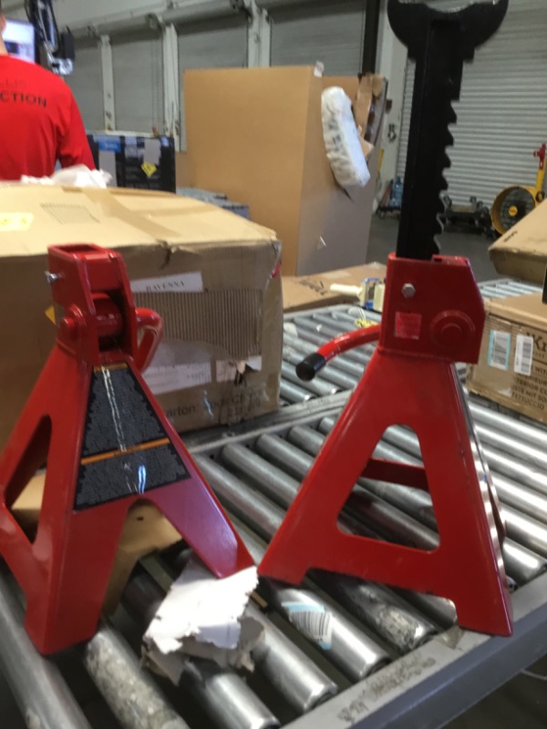 Photo 3 of ***MISSING ONE ARM*** BIG RED T41202 Torin Steel Jack Stands: 12 Ton (24,000 lb) Capacity, Red, 1 Pair
***MISSING ONE ARM***