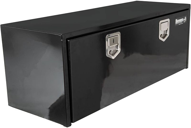 Photo 1 of ***KEY IS BELIVED TO BE LOCKED ON THE INSIDE BUT CAN NOT VERIFY***
Buyers Products 1702110 Black Steel Underbody Truck Box with Paddle Latch, 18 x 18 x 48 Inch
