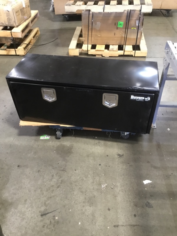 Photo 3 of ***KEY IS BELIVED TO BE LOCKED ON THE INSIDE BUT CAN NOT VERIFY***
Buyers Products 1702110 Black Steel Underbody Truck Box with Paddle Latch, 18 x 18 x 48 Inch
