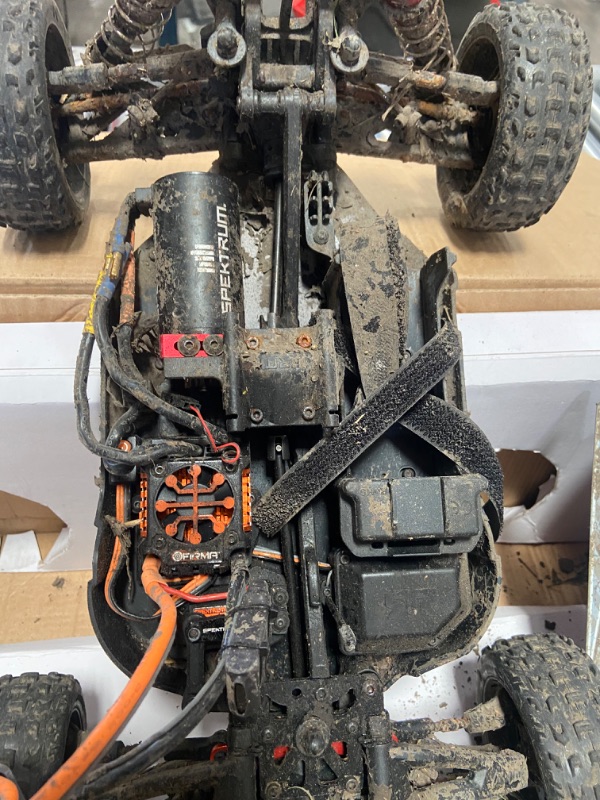 Photo 1 of ARRMA RC Car 1/8 Typhon 6S V5 4WD BLX Buggy with Spektrum Firma RTR (Ready-to-Run), Black and Red, ARA8606V5
