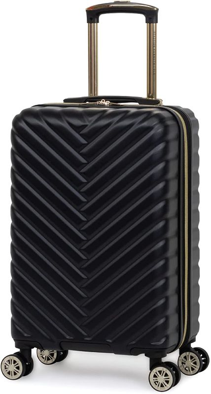 Photo 1 of Kenneth Cole Reaction Women's Madison Square Hardside Chevron Expandable Luggage, Black, 20-Inch Carry On
