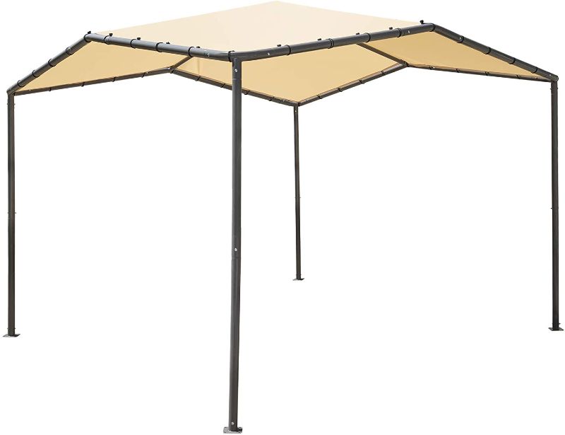 Photo 1 of **MISSING HARDWARE, MISSING COVER**
ShelterLogic 10' x 10' Pacifica Gazebo Canopy Charcoal Carbon Steel Frame and Marzipan Tan Water Resistant and Sun Protection Cover
