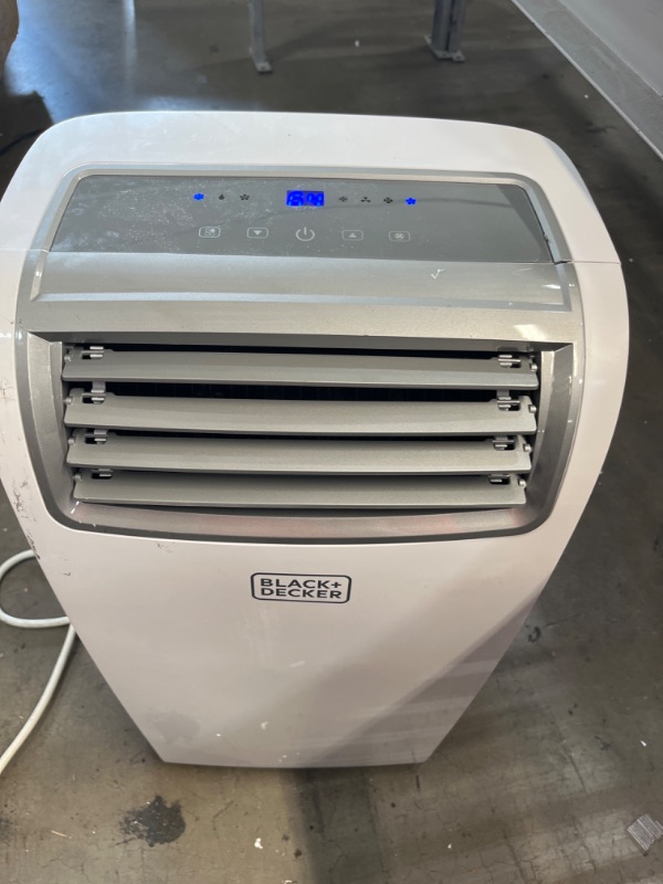 Photo 2 of **missing parts**one wheel missing**
BLACK+DECKER 8,000 BTU Portable Air Conditioner with Remote Control, White

