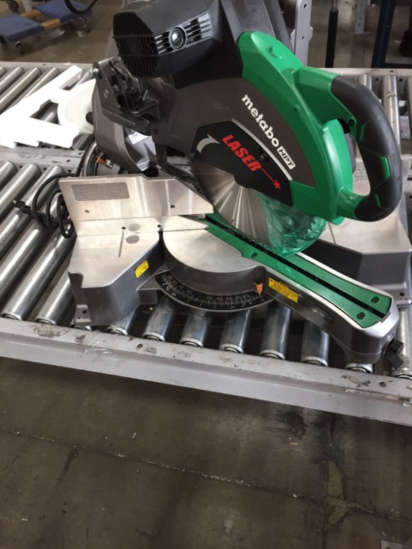 Photo 2 of Hitachi C12RSH2 15-Amp 12-Inch Dual Bevel Sliding Compound Miter Saw with Laser Marker
