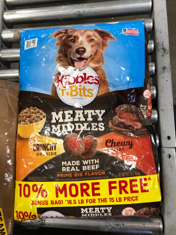 Photo 2 of **NON REFUNDABLE EXP APR 9, 2022** Kibbles 'n Bits Meaty Middles Prime Rib Flavor with Beef Adult Complete & Balanced Dry Dog Food - 15lbs
