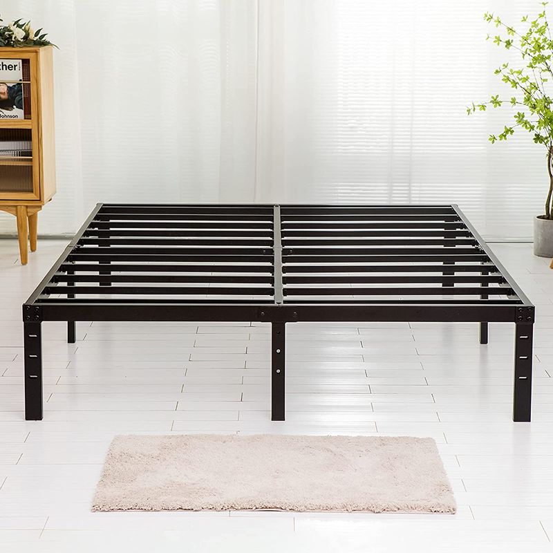Photo 1 of  Queen Size Bed Frame, 3000 Heavy Duty Metal Platform with Steel Slats Support, Sturdy and Durable Noise-Free, 14 Inches High Bedframes with Ample Storage, No Box Spring Needed, Black
