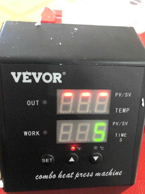 Photo 2 of ***PARTS ONLY*** VEVOR Heat Press Machine 15x15Inch 8pcs 1050W Combo Digital Multifunctional Sublimation Heat Transfer Machine Dual LED Display for T Shirts Hat Mug Cap Plate Swing Away Design
