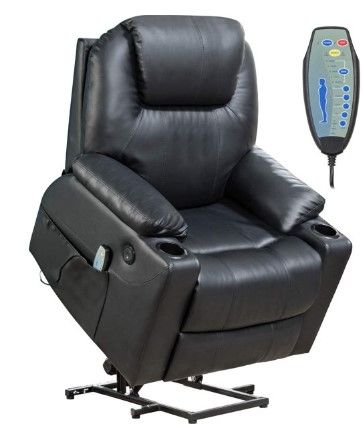 Photo 1 of **PARTS ONLY, INCOMPLETE, MISSING POWER CORDS AND ARM REST**
Lift Chair for Elderly Power Recliner Massage Chair Lift Chair Recliner Electric Recliner Wall Hugger Recliner Chair (Black)
