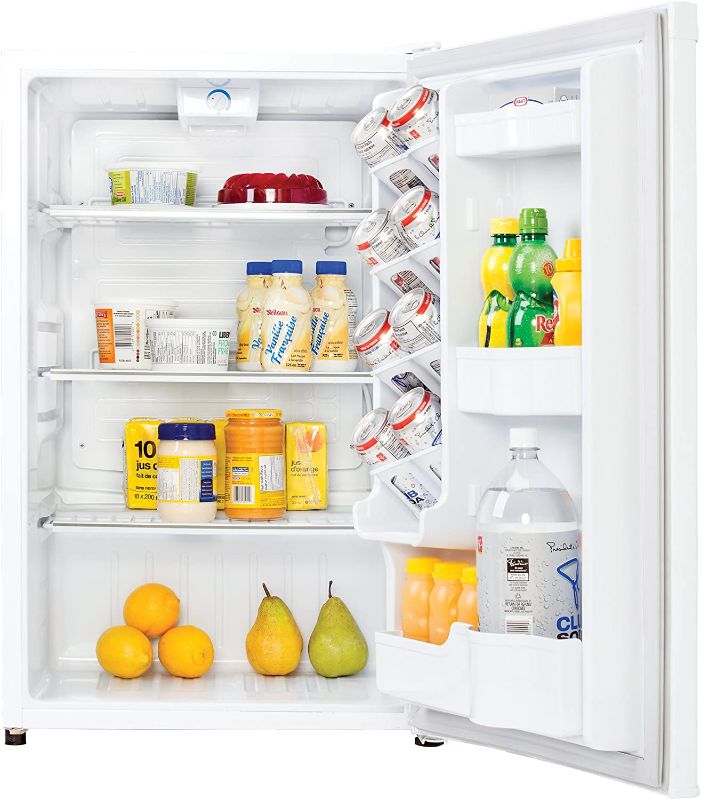 Photo 1 of **TOP RIGHT BACK CORNER IS DENTED, SEE PHOTO**
Danby DAR044A4WDD-6 4.4 Cu.Ft. Mini Fridge, Compact Refrigerator for Bedroom, Living Room, Bar, Dorm, Kitchen, Office, E-Star in White
