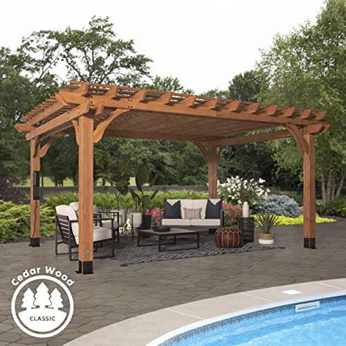 Photo 1 of **BRAND NEW ALL BOXES: 1,2,3, 4 OF 4 INCLUDED**
Backyard Discovery Beaumont 16 ft. x 12 ft. All Cedar Wooden Pergola Kit for Backyard, Deck, Garden, Patio, Outdoor Entertaining | Wind Rated at 100 MPH
