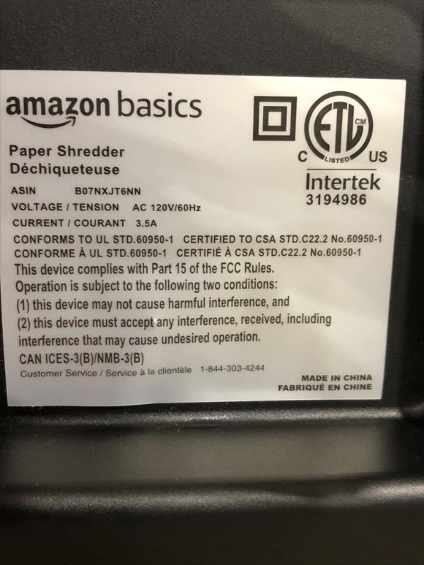 Photo 5 of Amazon Basics 150-Sheet Autofeed Micro-Cut Paper Shredder
