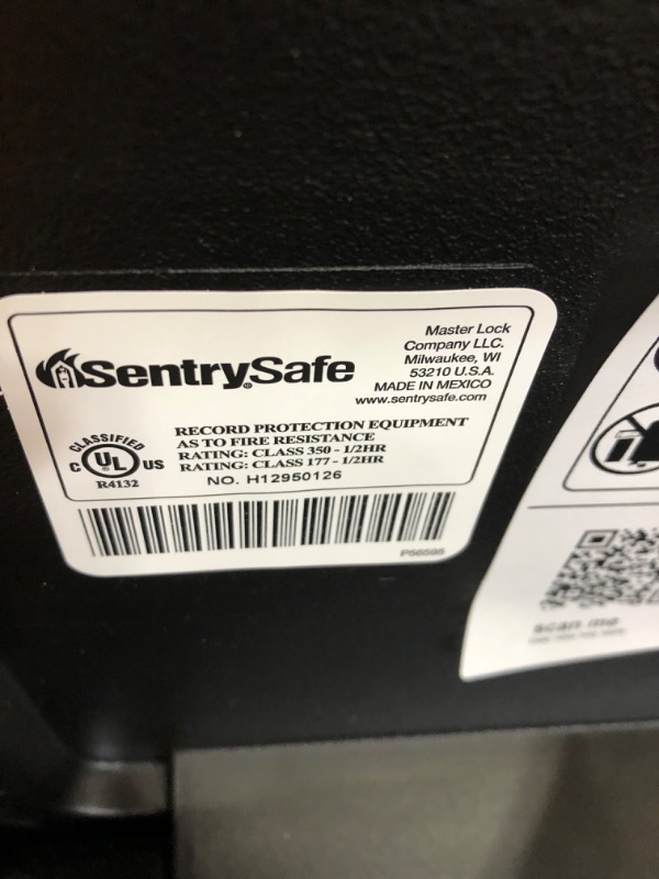 Photo 2 of ***no key** Sentry Safe Security Fire File - Black