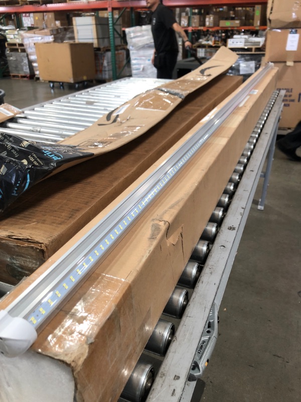 Photo 1 of (10-Pack) 8ft LED Shop Light Fixture, 100W 14500LM 6000K, Cold White, V Shape, Clear Cover, Hight Output, Linkable Shop Lights, T8 LED Tube Lights, LED Shop Lights for Garage 8 Foot with Plug
