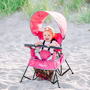 Photo 1 of Baby Delight Go with Me Venture Chair|Indoor/Outdoor Portable Chair with Sun Canopy|Pink|3 Child Growth Stages: Sitting, Standing and Big Kid|3 Months to 75 lbs|Weather Resistant
