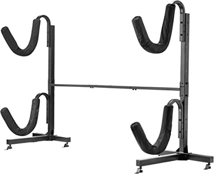 Photo 1 of ***PARTS ONLY*** Kayak Storage Rack – Freestanding, 175 Weight Capacity Dual Stand for 2 Kayaks or Paddleboards – Indoor Outdoor Organization by Rad Sportz,Black
